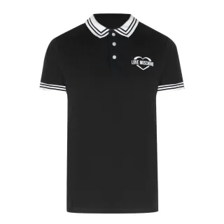 Love Moschino Poloshirt Mit Zwei Kragenspitzen Und Love-logo, Schwarz