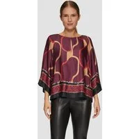 s.Oliver Kurzarmbluse Bluse Satin-Bluse mit weiten Ärmeln