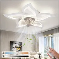 Nettlife Deckenventilator Mit Licht und Fernbedienung Schwarz/Weiß 48W 3 Farbtemperatur 6-Gang, Leise Ventilator für Wohnzimmer Esszimmer Schlafzimmer