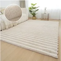 OTTO home Teppich Melanie, Kunstfellteppich, besonders weich, Hoch-Tief-Effekt, rechteckig, Höhe: 28 mm, Kaninchenfell Optik, Wohnzimmer, Schlafzimmer, auch als Läufer