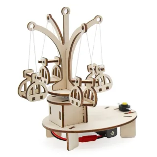 Wooden Rotating Flying Chair Model Assembly Kit DIY Children's Science Experiment Education Toy Student Technology Small