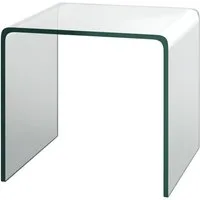 KOMFOTTEU Couchtisch, quadratischer Beistelltisch aus transparentem Glas