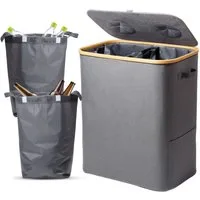 Zedelmaier Fangsack Pfandflaschen Auffangbehälter mit Deckel und XXL Tragetaschen, für Recycling, großes Fassungsvermögen für die Aufbewahrung, 140 l