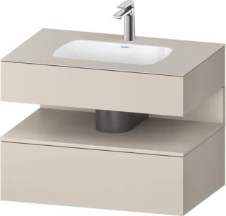 Duravit Qatego Einbauwaschtisch mit Konsolenwaschtischunterbau Taupe Matt 800x550x600 mm - QA4785091 QA4785091910000