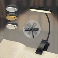 POPOLIC LED Leselampe Leselampe Buch Klemme, USB Wiederaufladbare Buchlampe mit 24 LEDs, 3 Farbtemperatur Modi, Bernsteinlicht, Mischlicht, Weißlicht, 5 Helligkeitsstufen, 360° Flexibel Klemmleuchte für Nachtlesen ins Bett