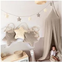 lilimaus Wimpelkette Sternenkette für Kinderzimmer - handgenähte Stoff-Girlande, handgefertigte Stoff-Girlande ca. 300 cm - Wimpel oder Sterne