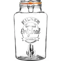 KILNER Getränkespender ROUND, für gekühlte Getränke mit leichtgängigem Zapfhahn, 5 Liter