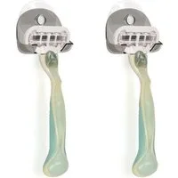kwmobile Rasier-Set 2x Saugnapf Halterung für Rasierer, 2-tlg., für Glas und Fliesen - Nassrasierer Saugnapf Halter Set - Wand Haken