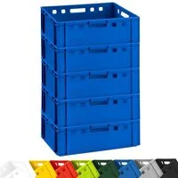 BURI Transportbehälter 5x Fleischkiste E2 Metzgerkiste Lagerkiste Eurobox lebensmittelecht, (5-St)