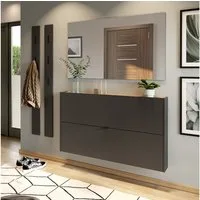 Lomadox Garderoben-Set ABERDEEN-01, (Spar-Set, 4-St), in grau mit Eiche, ideal für schmale Flure