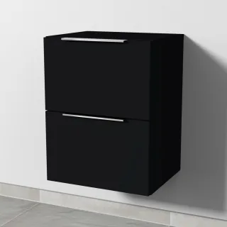 Sanipa 4balance Anbauschrank mit 2 Auszügen, Schwarz-Matt, DG10008 DG10008