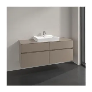 Villeroy und Boch Collaro Waschtischunterschrank C08400VM 140x54,8x50cm, Waschtisch mittig, taupe