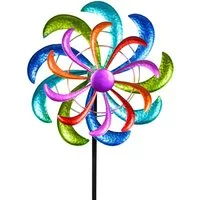formano Deko-Windrad Buntes Windrad für den Garten aus Metall Windspiel Windmühle