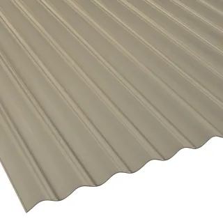 PVC Lichtplatte | Wellplatte | 76/18 | 1,2 mm | Breite 900 mm | bronze