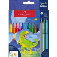 Faber-Castell Filzstift Faber-Castell Filzstifte Dino 10+3 + Sticker