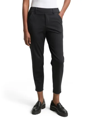 Denim Tom Tailor - Relaxed Fit Hose mit elastischem Bund deep black - Gr. - S