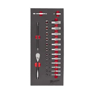 Milwaukee 1/4 Zoll Ratschen & Steckschlüssel Einlage 28-tlg. - 4932479824