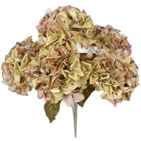 Kunstblume Hortensien Blüten Kunstblumen 1 Bund 5 Blüten Ø 18 cm grün Hortensien, matches21 HOME & HOBBY, Höhe 45 cm