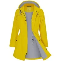 ATLASLAVA Regenjacke Damen Lang – Wasserdicht & Atmungsaktiv mit Kapuze (1-St) Übergangsjacke für Outdoor