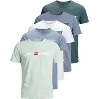 Jack & Jones Print-Shirt (Spar Set, 5er-Pack) T-Shirts mit Aufdruck aus Baumwolle