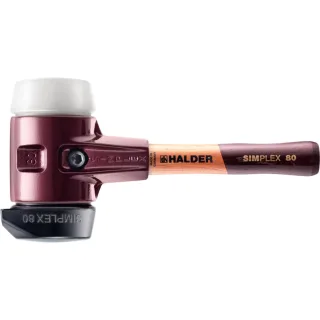HALDER SIMPLEX - Schonhammer mit TE-Gehäuse und Holzstiel, Gummikomposition mit Standfuss - 3027.282