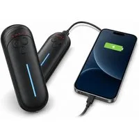 AIBISTAR Powerbank 2er Mini Powerbank 3000mAh mit LED-Notlicht, tragbar Powerbank Powerbank AA 3000 mAh (12 V, 2 St), 12 Stunden