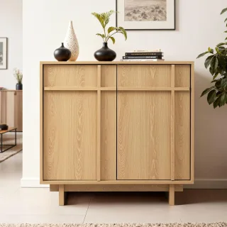 Hometopia Sideboard, Braun, Holzwerkstoff, Rechteckig, 80x77x40 cm, Wohnzimmer, Kommoden & Sideboards, Sideboards