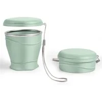 FOUORTUNATE-BEE Thermobecher Faltbarer Silikonbecher 260 ml – mit Deckel, wiederverwendbar, Tragbarer Reisebecher für Camping, Picknick, Büro und unterwegs