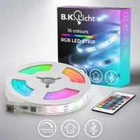 B.K.Licht LED-Streifen 3-5m RGB Band dimmbar Farbwechsel selbstklebend Fernbedienung USB 5V, 3m Stripe kürzbar 90 LEDs 9,9W Wohnzimmer Schlafzimmer - BKL1562