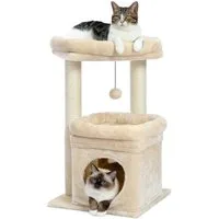 PAWZ Road Kratzbaum Kleiner Katzenbaum, mehrstöckiger Katzenturm,gemütlicher Katzenwohnung, mit Sisal-überzogenem Kratzbaum