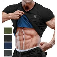 RDX Sports Kompressionsshirt RDX Herren Sauna Shirt – Schweißanzug Fitness Tanktop (Single, 1-Pack) Strap Tank Top with Round Neck