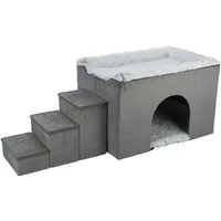 TRIXIE Tierhöhle Höhle Harvey mit Treppe - grau/weiß-schwarz - 154 × 60 × 60 cm