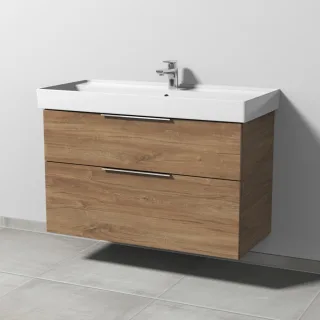 Sanipa 3way Waschtischunterbau zu Villeroy & Boch Collaro Waschtisch mit 2 Auszügen, Eiche-Kansas UM83759
