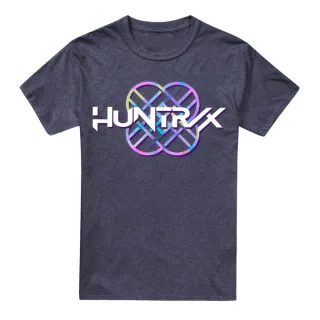 K-Pop Demon Hunters - "Huntr/X" T-Shirt für Herren/Damen Unisex, Logo, meliert (Marine)