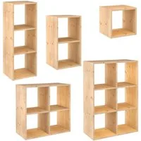 Astigarraga Kit Line Standregal Vollholz-Würfelregal - Dinamic, Bücherregal, Raumteiler, Regalwürfel