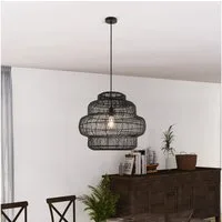 HOME DELUXE Hängeleuchte aus Rattan - SIA, gewebte Rattan-Pendelleuchte, Korbgeflecht