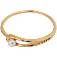 SHELAGO Fingerring - Feiner Perlenring Damen - vergoldeter Edelstahl, zart & elegant (Ring, 1-tlg., inkl. Schmuckverpackung), kleine Perle - leicht & glänzend - perfekt zum Kombinieren