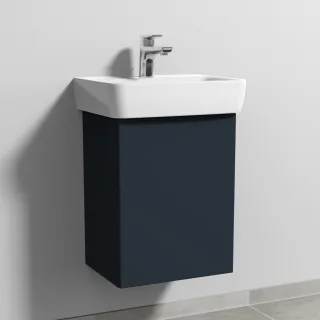 Sanipa 3way Waschtischunterbau zu Geberit Renova Plan Waschtisch mit 1 Tür, Marine-Matt SP8711R