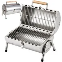 relaxdays Holzkohlegrill Tischgrill mit 2 Grillflächen