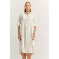 bugatti Hemdblusenkleid aus Leinen-Mix