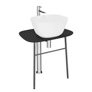 VitrA Plural Waschtischunterbau flach freistehend Höhe 66 cm Schwarz Matt,64051 64051