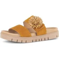 Gabor Pantolette Plateau, Sommerschuh, Schlupfschuh mit Bast-Zierblüte