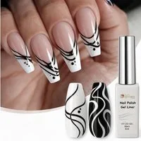 Sun Garden Nails Gel-Nagellack Nail Polish Nail Liner Black 8ml – Für feine Linien & Designs, Extra feine Nail-Liner-Spitze – Für präzise Linien