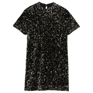 Ted Baker Audriyy Samt-pailletten-minikleid, Schwarz