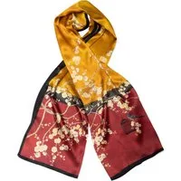 MayTree Seidenschal Palastblüte Rotgold 55 x 175 cm, (Stück), Seidentuch 100% Seide