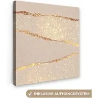 OneMillionCanvasses® Leinwandbild Luxus - Gold - Glitzer - Design - Abstrakt, Fotodruck (1 St), Wandbild, Deko Schlafzimmer Wohnzimmer Flur 20x20 cm