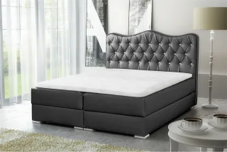 Boxspringbett Schlafzimmerbett SULTAN Kunstleder Anthrazit 140x200cm