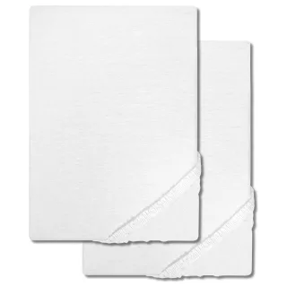 Doppelpack CloudComfort Basic Spannbettlaken Jersey-Stretch weiß 180 x 190 - 200 x 200 cm (2 Stück)