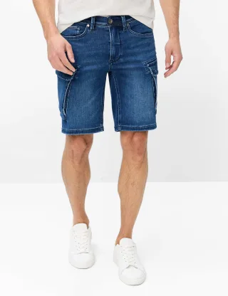 Brax Herren Bermuda Style CHRIS FADED MEMORY USED, denim dunkelblau, Gr. 30
