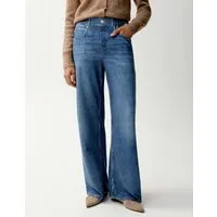 OPUS PANTS Stoffhose MUCIA CRUISE bedruckte Wide Leg Pants Komfortbund mit dekorativen Nietenprints